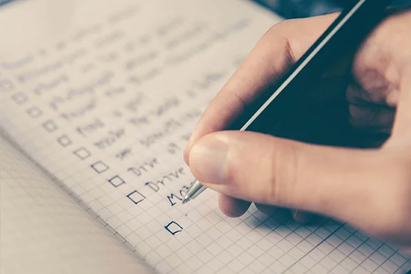 a financial planning list